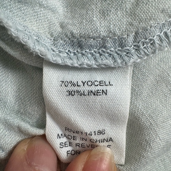 Adyson Parker Chambray Ruffle Blouse XL Cottagecore Feminine Coastal Prairie - Picture 7 of 10